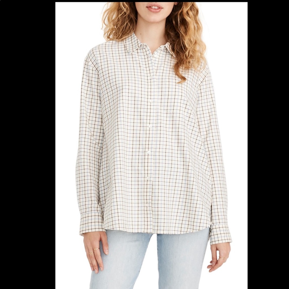 Madewell Oversized Ex Boyfriend plaid shirt